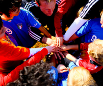 The soccer cheer at the end: Feel the Rhythm; Feel the Rhyme; It's Football Time